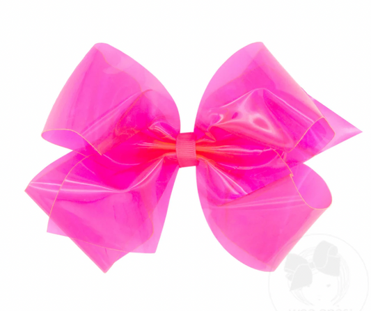Splish Splash Vinyl Bow - Hot Pink