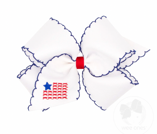 Patriotic Embroidery on Moonstitch Edge- Flag