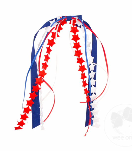 Satin Stars with Grosgrain Streamers Hair Clip