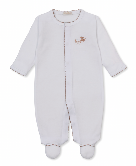 Hand Embroidered Footie- Puppy