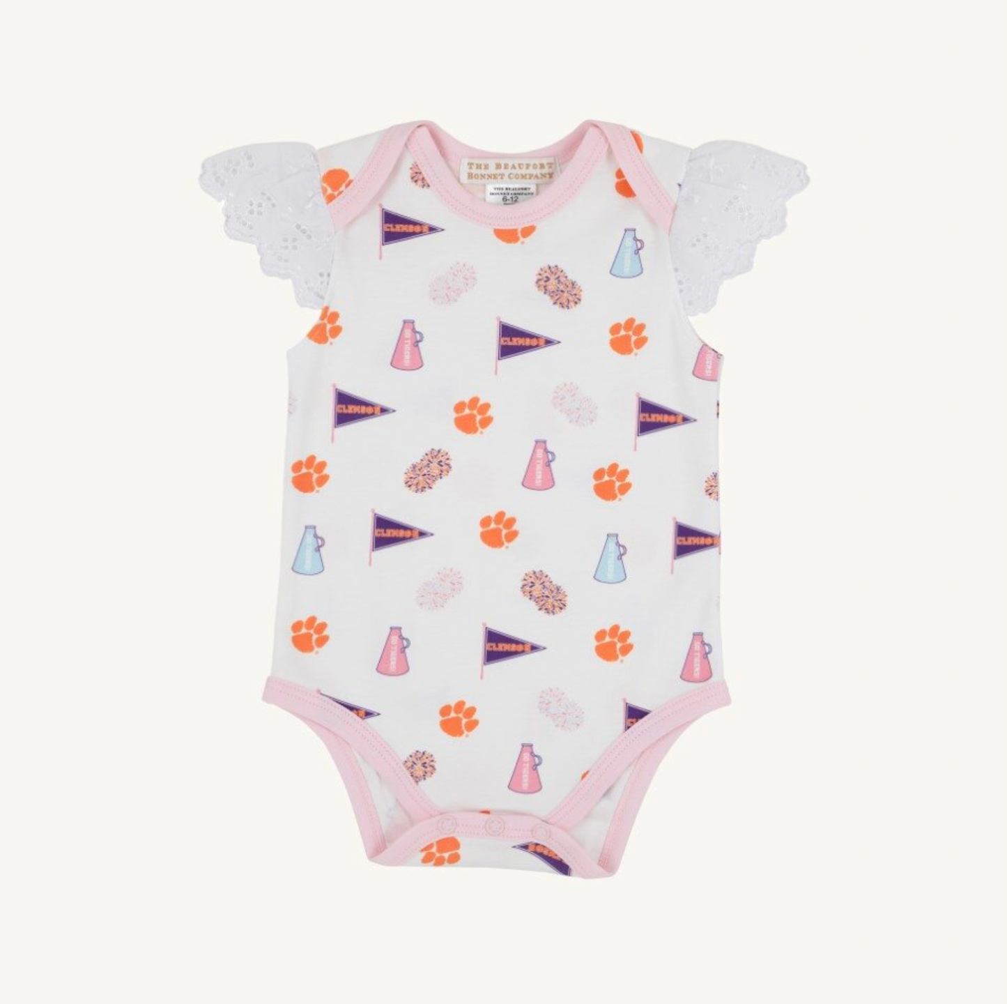 Wendy Onesie- Clemson Tiger Triumph w/ Palm Beach Pink