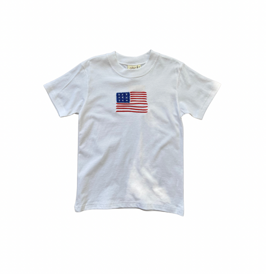 Boy's SS Tee w/ Embroidered American Flag