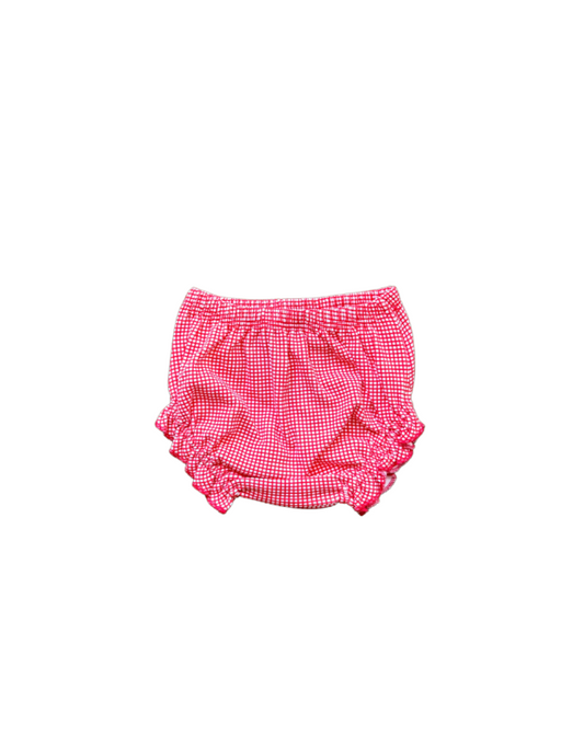 Girl's Red Gingham Print Diaper Cover Set