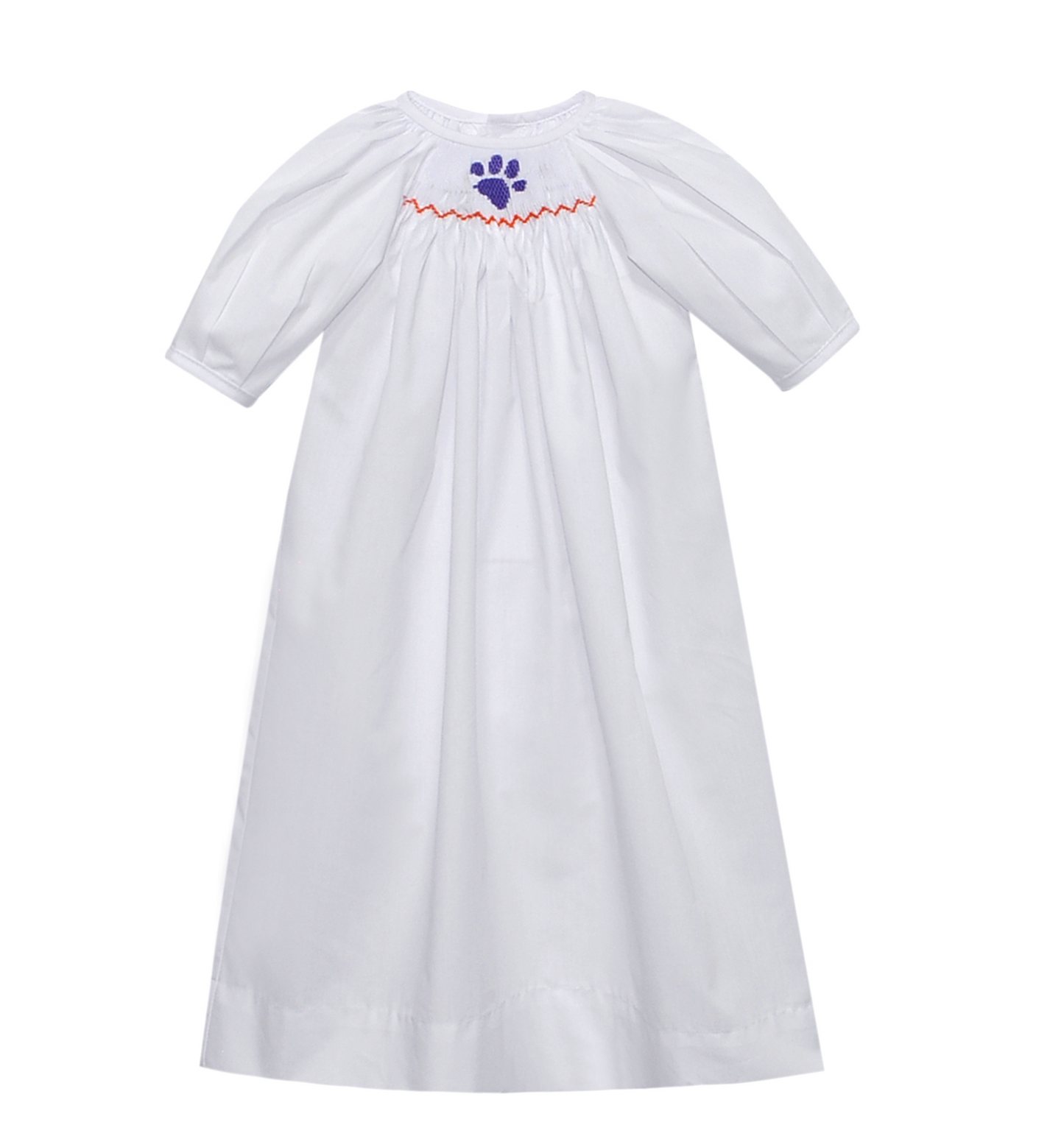 Tiger Navy/Orange Smocked Daygown