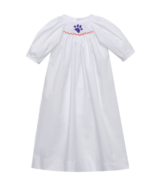 Tiger Navy/Orange Smocked Daygown