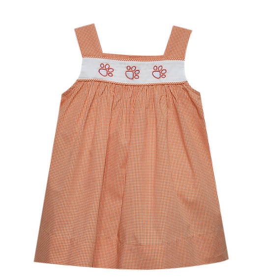 Tiger Paw Prints Orange and Purple Dress