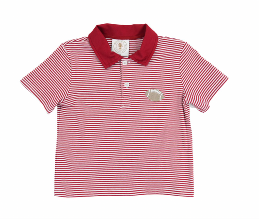 *PRE-ORDER* Dark Red Stripe Tailgate Polo