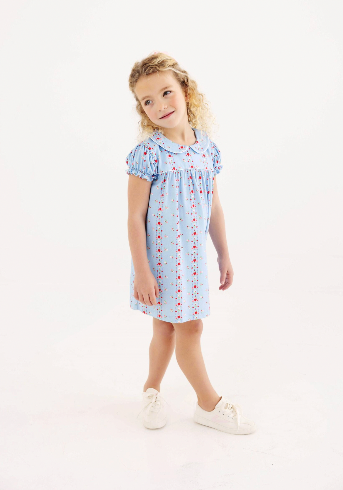 Holly Day Dress- First Day Flowers/Worth Ave White/Richmond Red