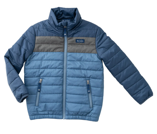 *PRE-ORDER* Puffer Jacket - Dark Denim Colorblock