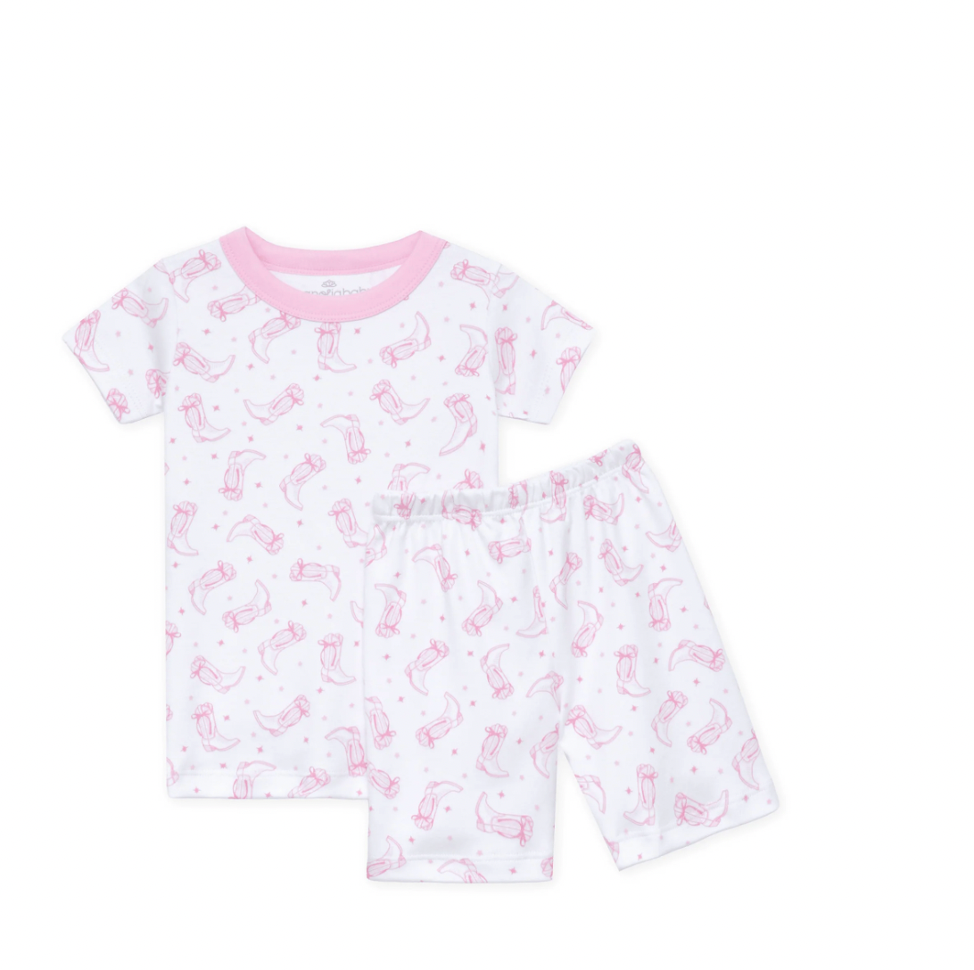 Darling Cowboy Boots Short Pajamas - Pink