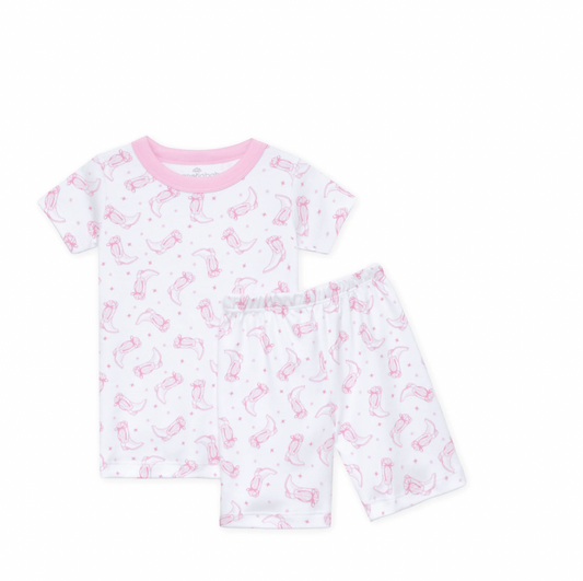 Darling Cowboy Boots Short Pajamas - Pink