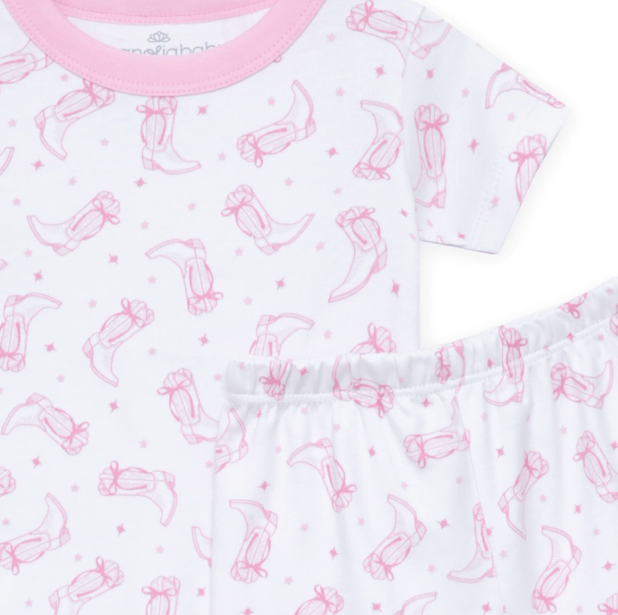 Darling Cowboy Boots Short Pajamas - Pink