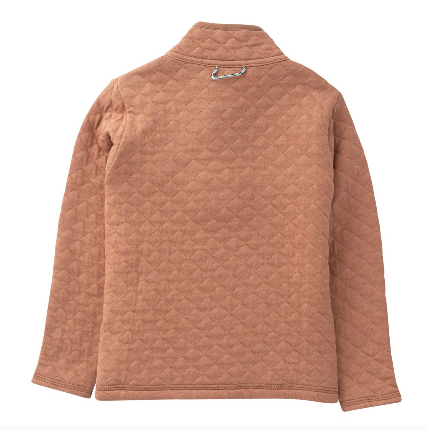 *PRE-ORDER* Quilted Zip Pullover- Mocha Mousse