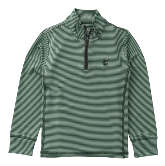 *PRE-ORDER* Pro Performance Zip Pullover- Camping Hedge Green Stripe
