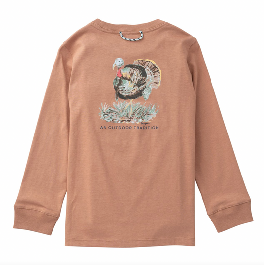 *PRE-ORDER* Long Sleeve Cotton Pocket T-Shirt- Mocha Mousse
