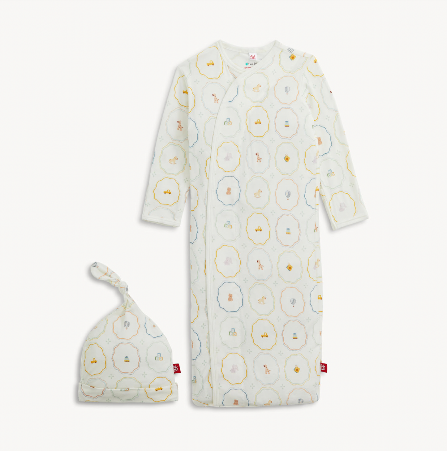 Nursery Magic Cream Modal Gown+hat Set