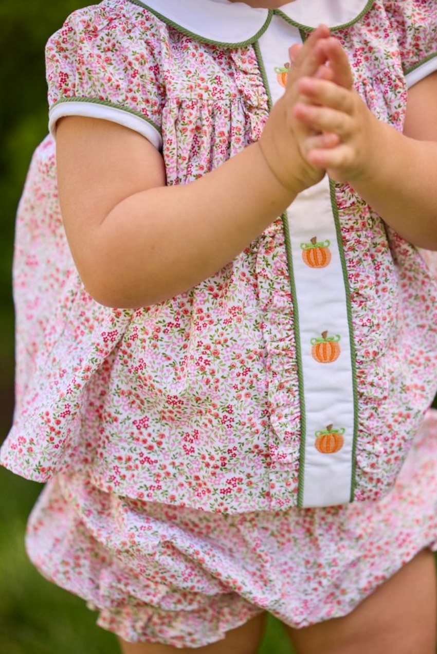 *PRE-ORDER* Ruffled Sally Bloomer Set- Pumpkins
