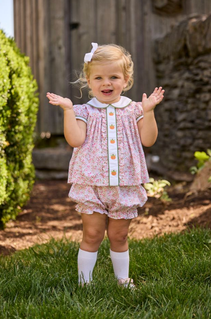 *PRE-ORDER* Ruffled Sally Bloomer Set- Pumpkins