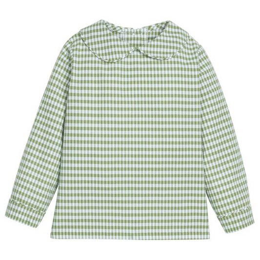 Peter Pan Shirt- Watercress Gingham