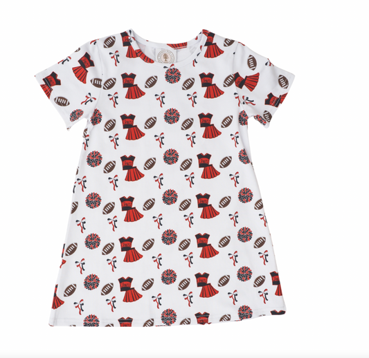 Susie Swing Dress- Varsity Red and Black