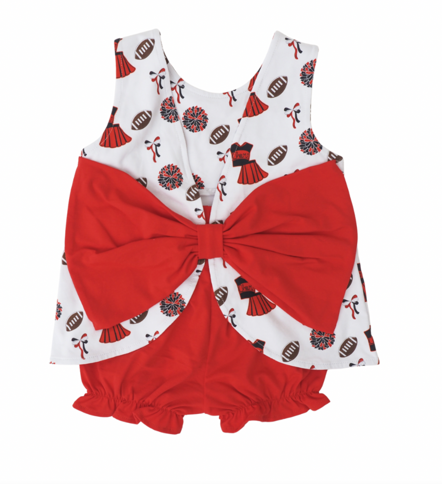 Blaire Bow Back Set- Varsity Red and Black