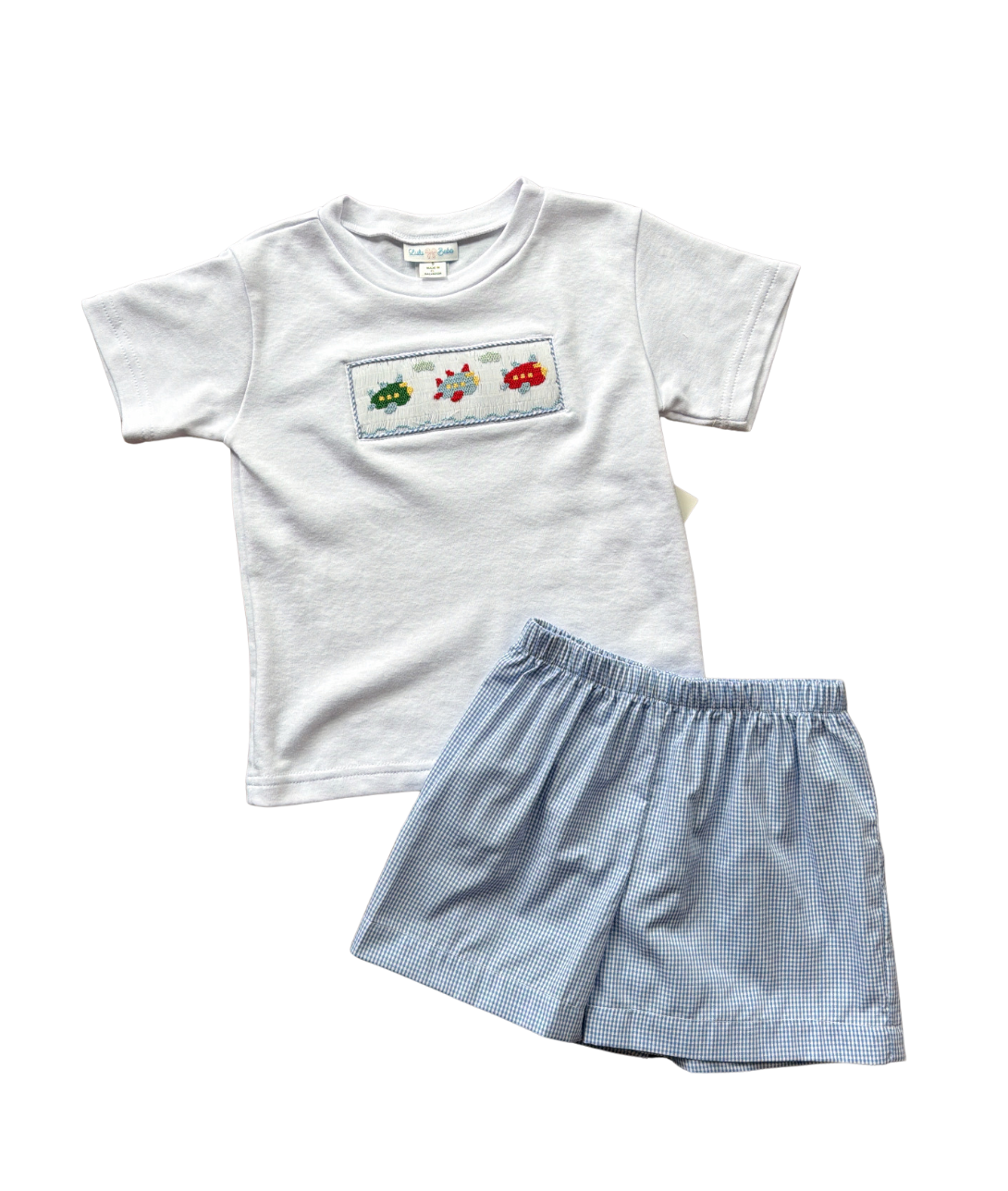 Boys Smocked Airplane Short Set