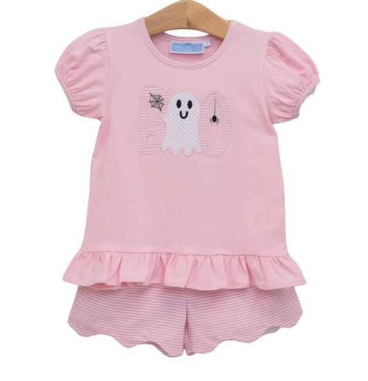Boo Scalloped Short Set