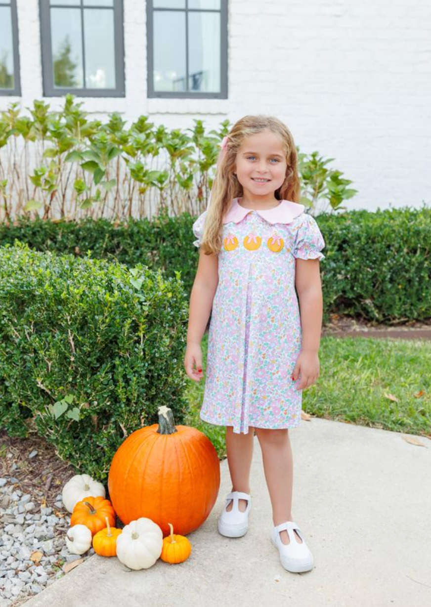 Pumpkin Floral Dress