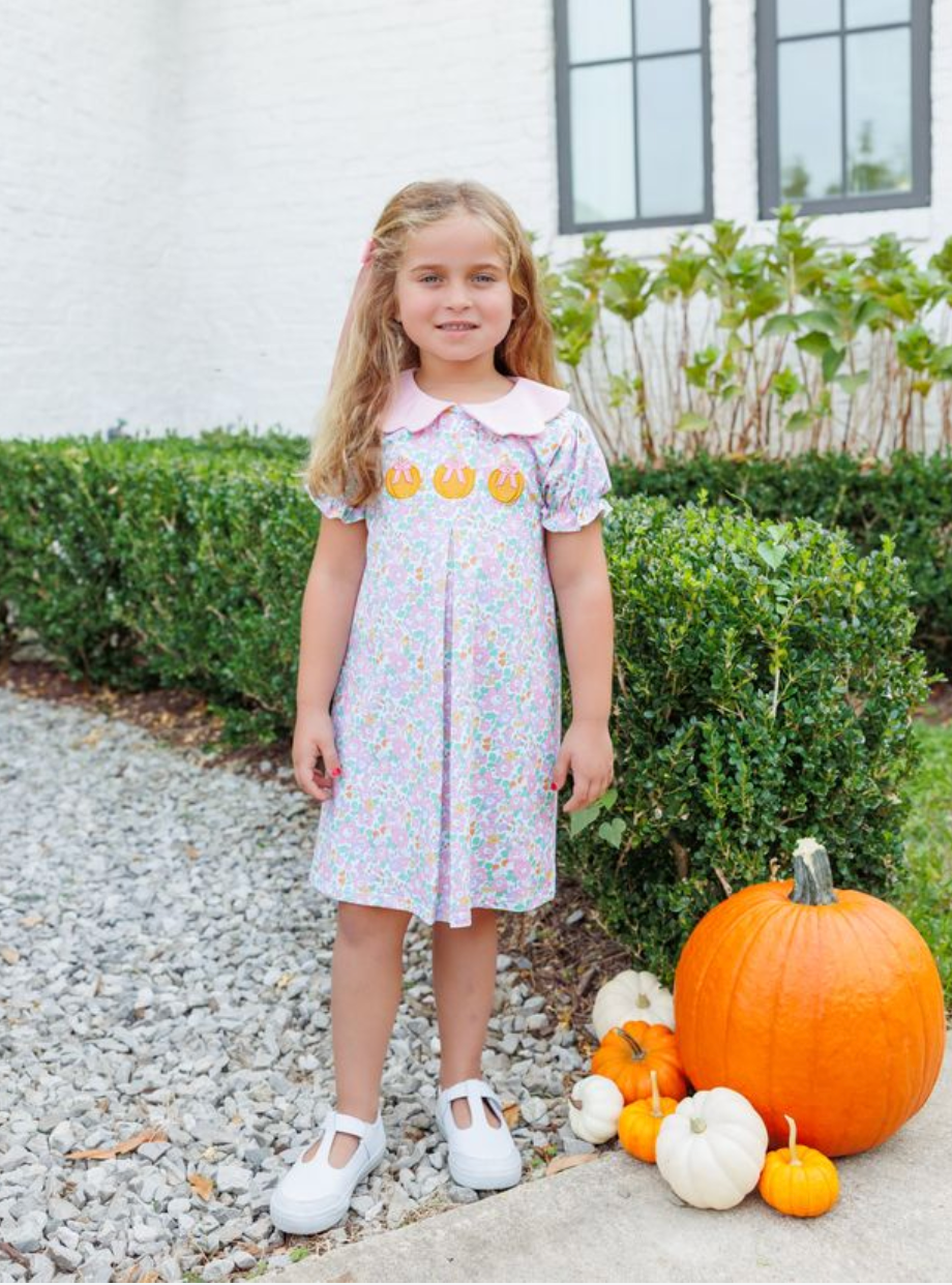 Pumpkin Floral Dress