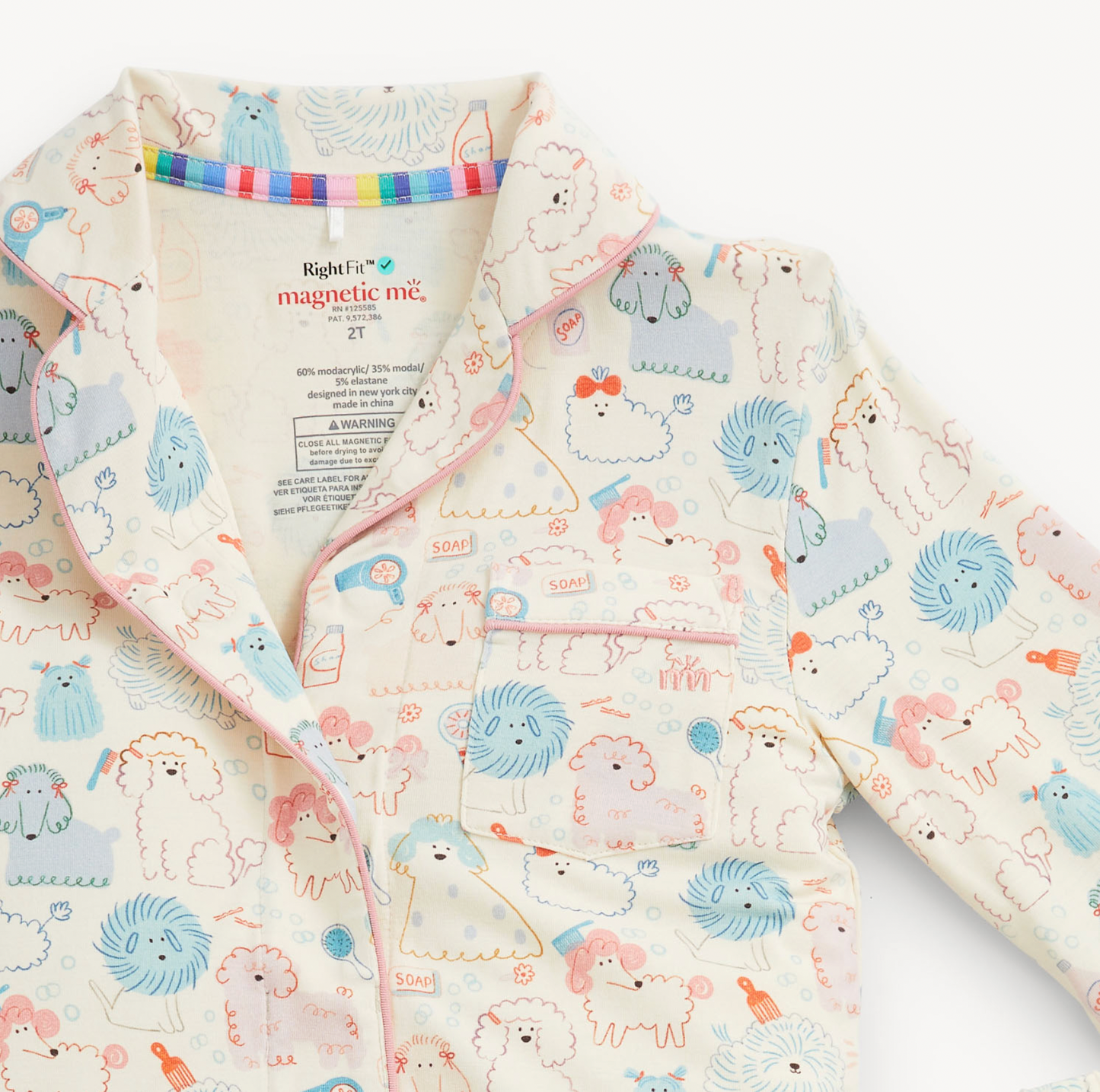 Poodle Pawlor Rf L/s Pj Set W Piping