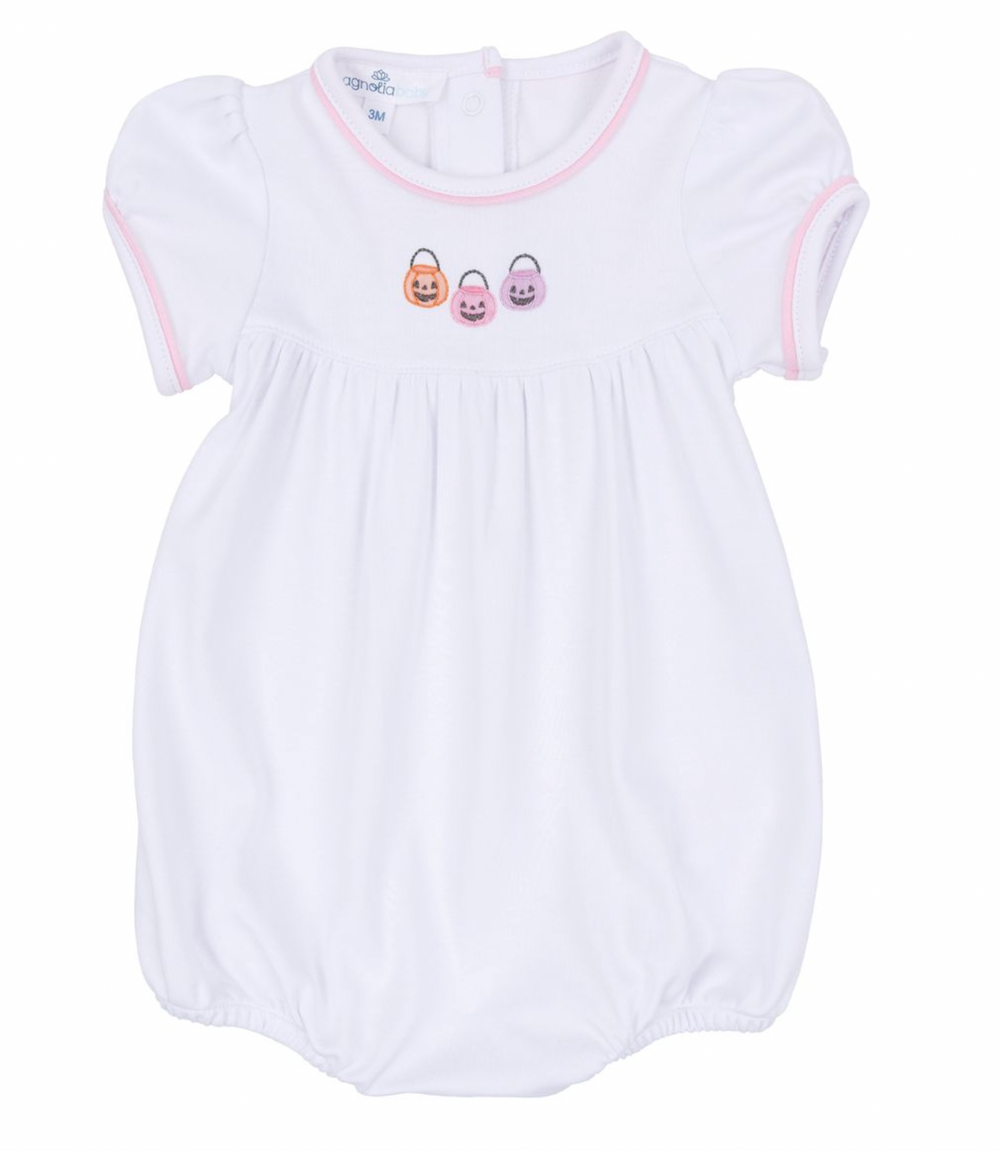 Pumpkin Party Short Sleeve Bubble- Pink