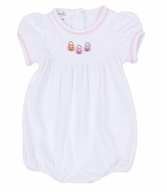 Pumpkin Party Short Sleeve Bubble- Pink