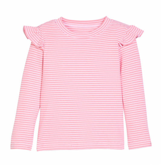 Sadie Tee- Pale Pink Stripe