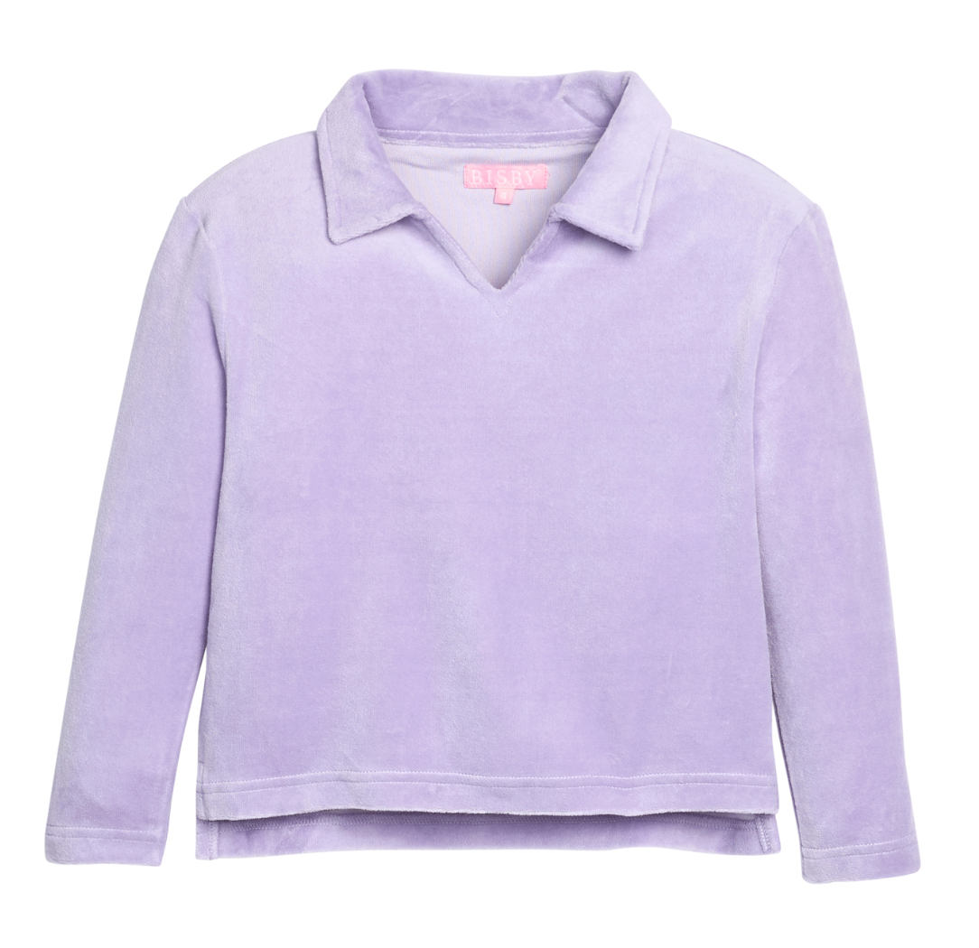 *PRE-ORDER* Polo Pullover- Lavender Velour