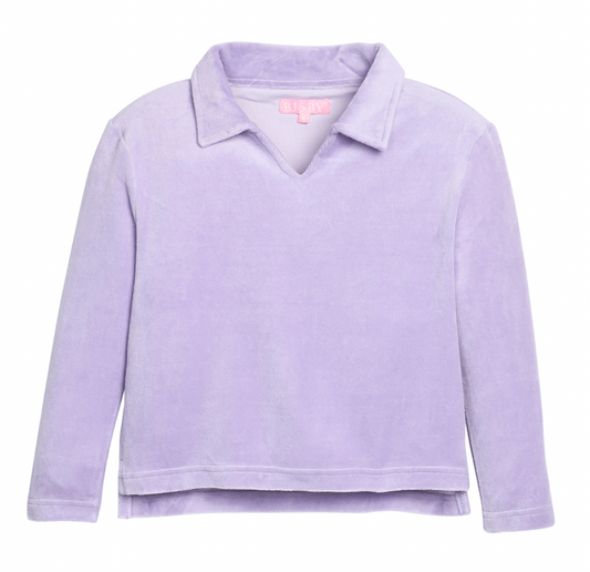 Polo Pullover- Lavender Velour