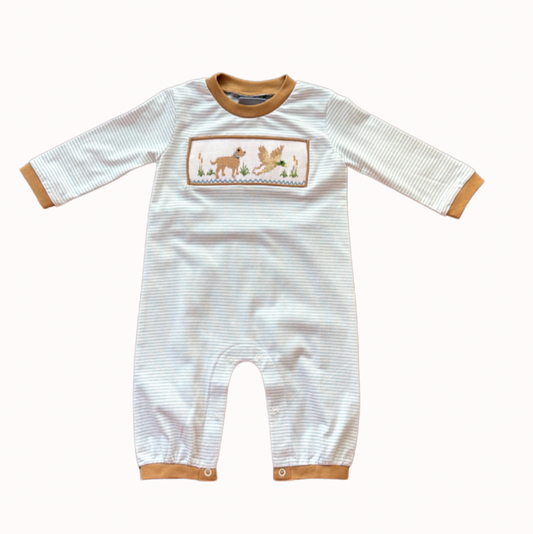 Duck Hunt Smocked Boys Romper