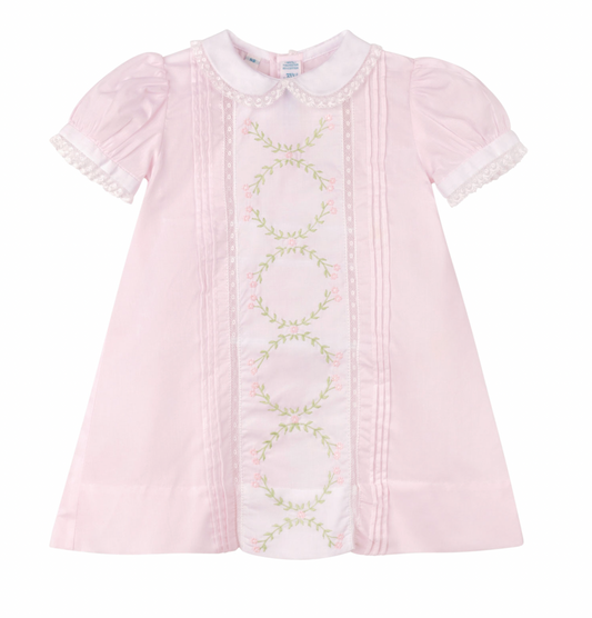 Girls Vintage Bloom Daygown- Pink/White