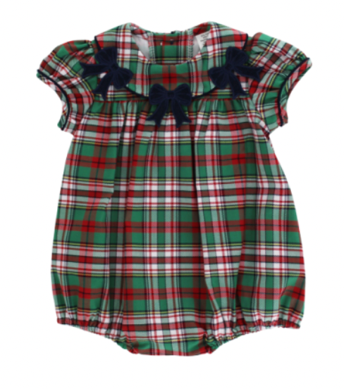 Girls Bubble- Christmas Plaid