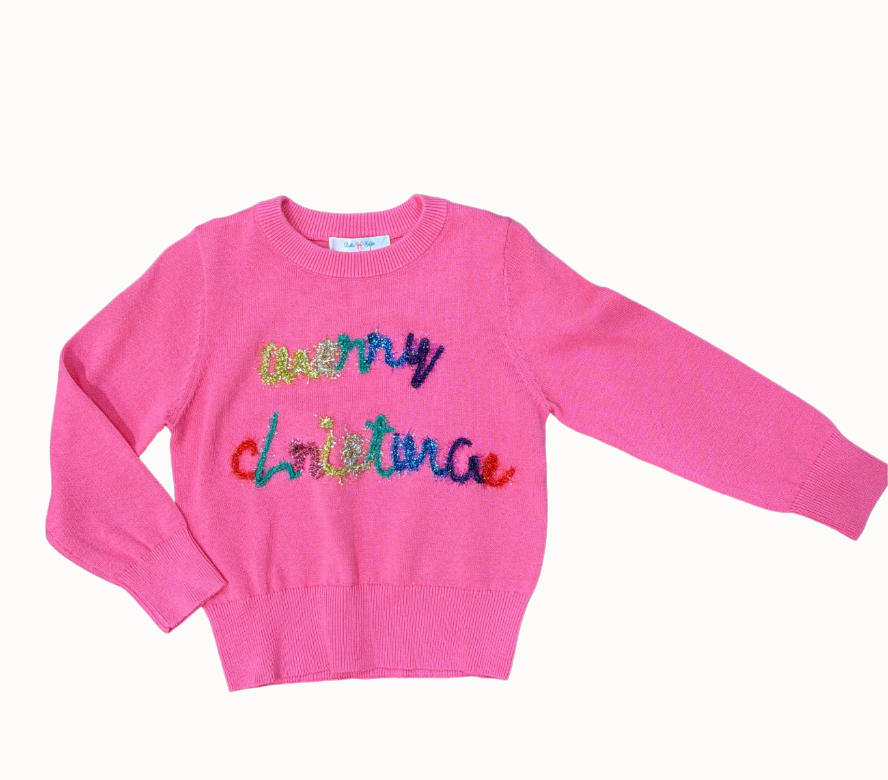 LS Sweater- Hot Pink Merry Christmas