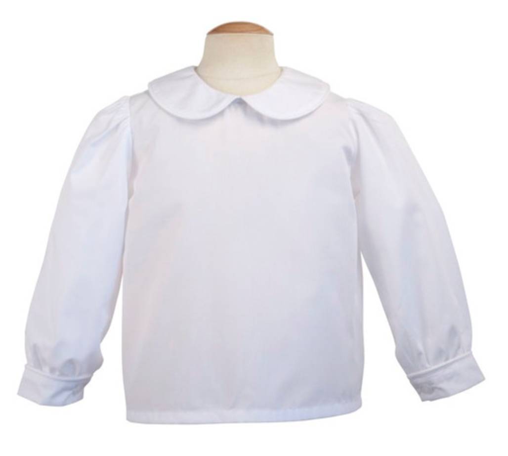 White Piped Long Sleeve Blouse