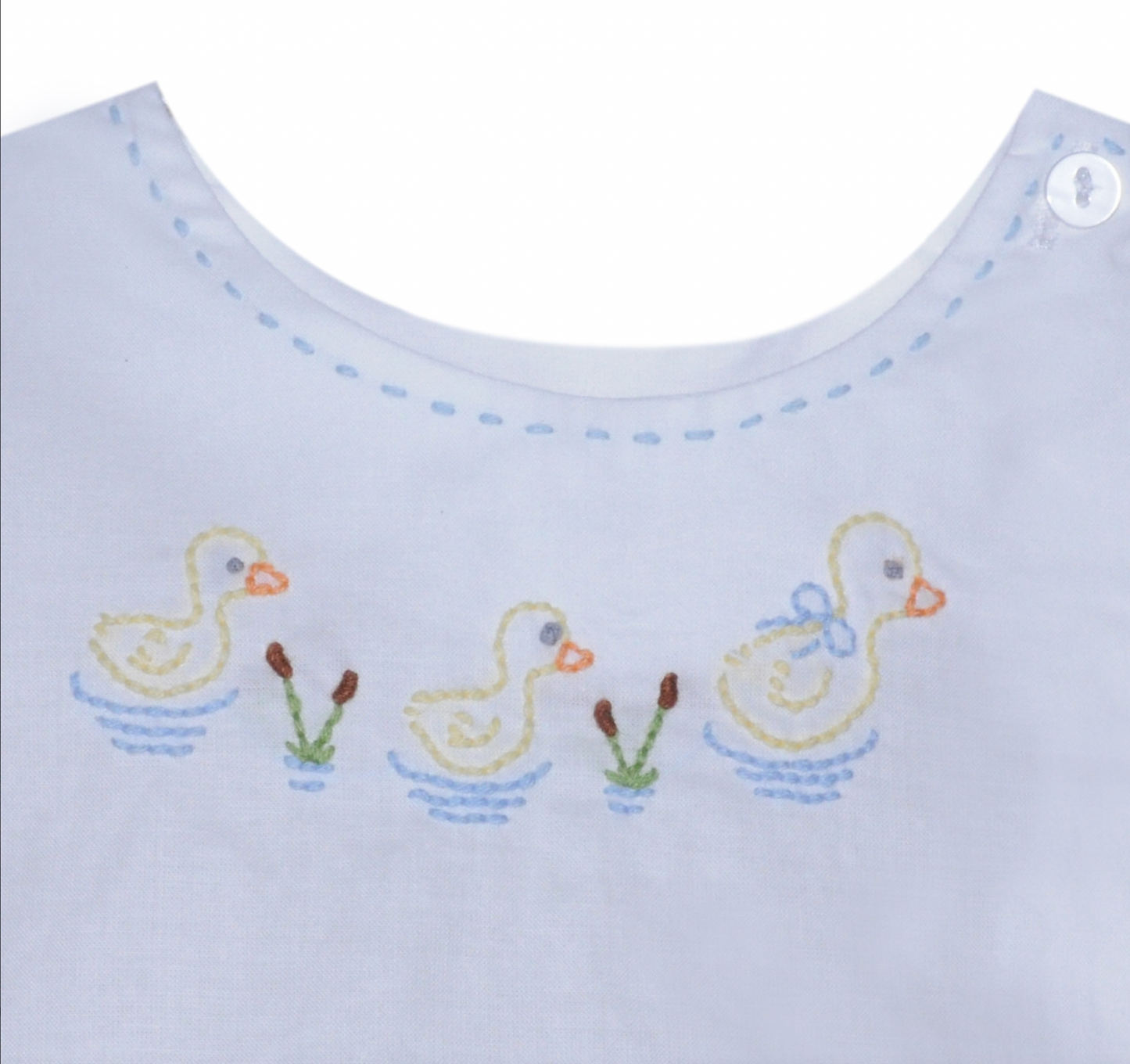 White Riley Boy Diaper Set- Ducks