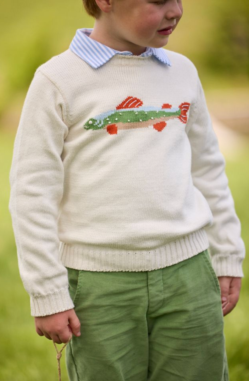 *PRE-ORDER* Intarsia Sweater- Brook Trout