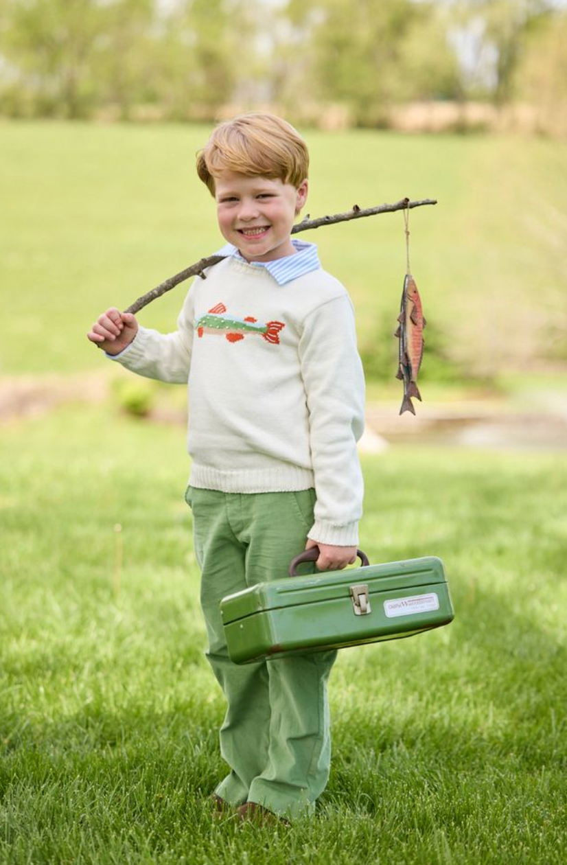 *PRE-ORDER* Intarsia Sweater- Brook Trout