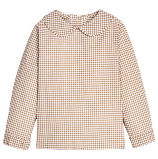 *PRE-ORDER* Peter Pan Shirt- Khaki Gingham