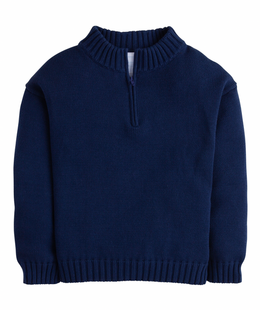 *PRE-ORDER* Quarter Zip Sweater- Navy