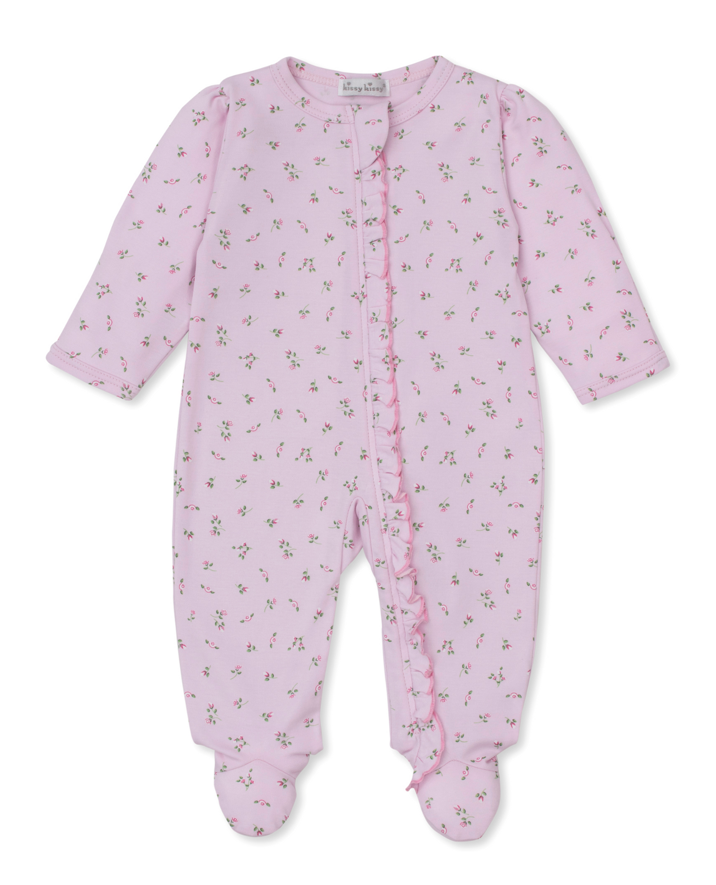 Footie w/ Zip Ruffle- Garden Print