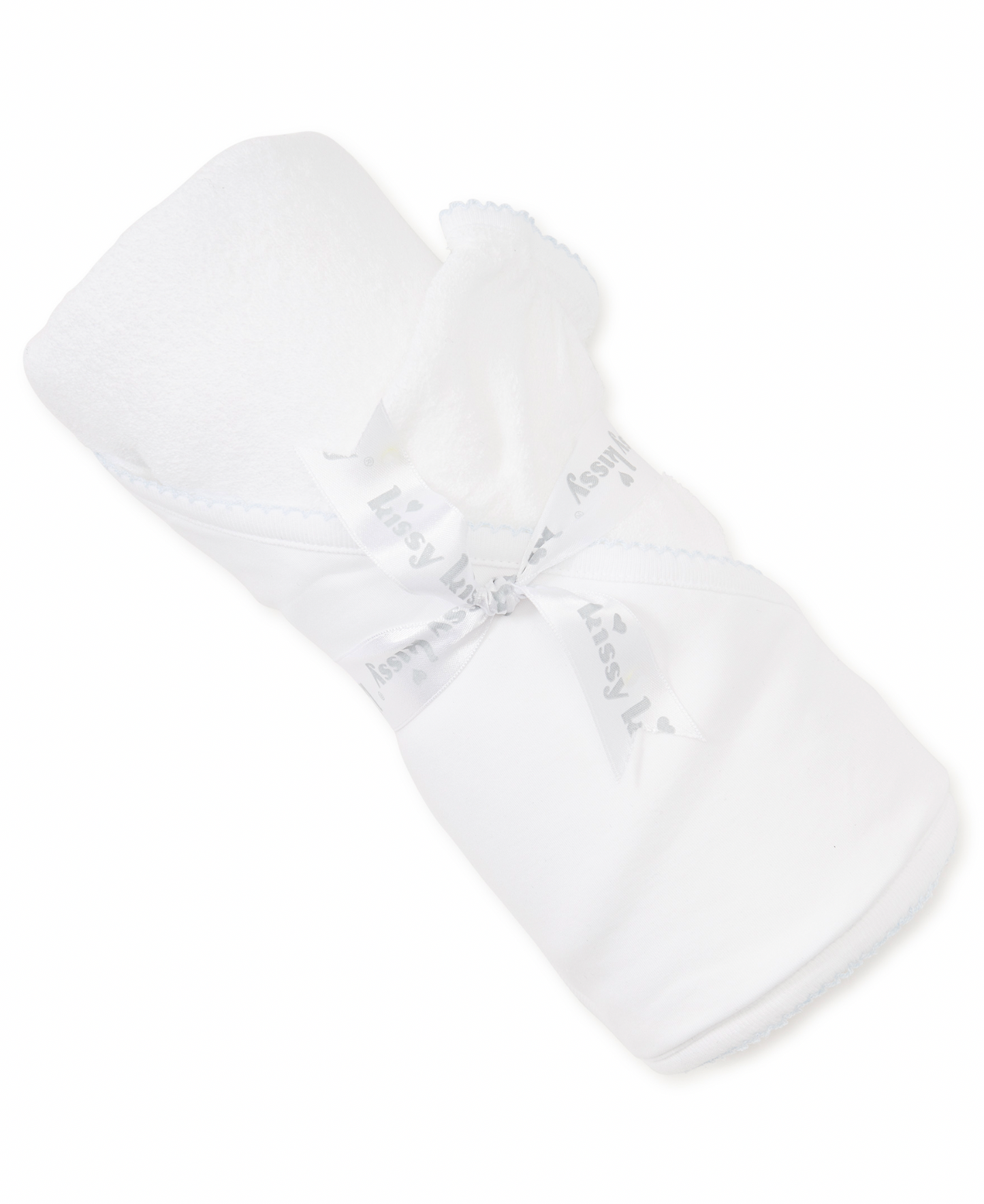Basic Towel w/ Mitt- White/Lt. Blue