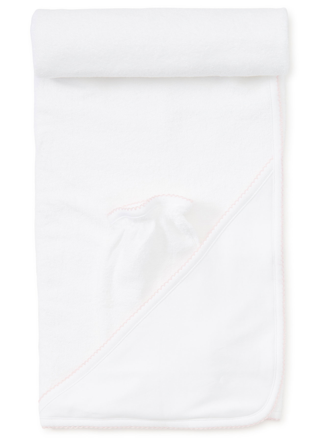 Basic Towel w/ Mitt- White/Pink