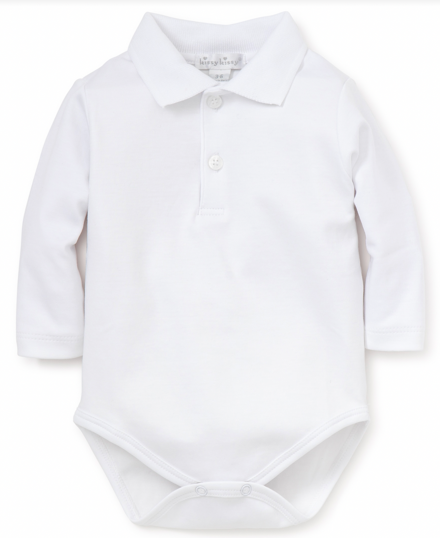 LS Bodysuit w/ Knit Collar- White