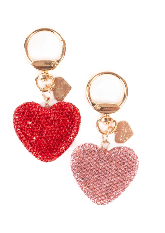 Sparkling Crystal Heart Bag Charm